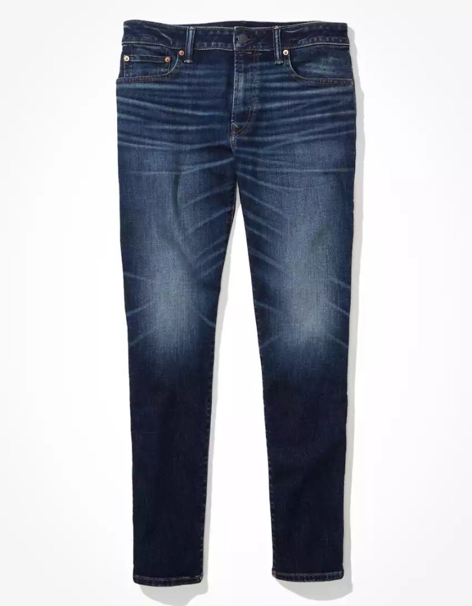 Jean American Eagle AE AirFlexTemp Tech Slim Bleu Foncé Homme | GLO-50594598